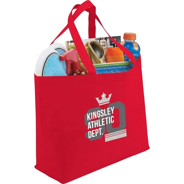 Non-woven shopping tote bag with 19" double handles.... from ASI 66887 PCNA / Bullet