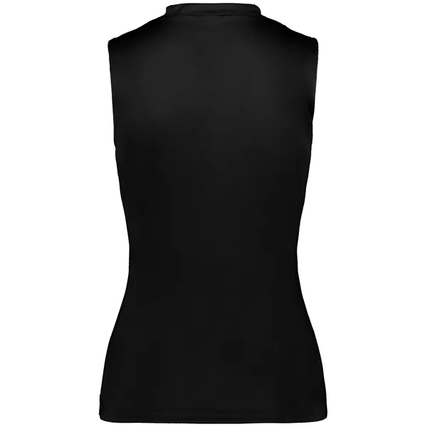 Women's sleeveless tee with self-fabric collar , Contour silhouette, Double-needle hem.... from ASI 37461 Augusta Sportswear