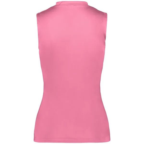 Women's sleeveless tee with self-fabric collar , Contour silhouette, Double-needle hem.... from ASI 37461 Augusta Sportswear
