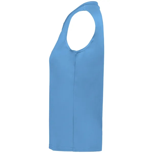 Women's sleeveless tee with self-fabric collar , Contour silhouette, Double-needle hem.... from ASI 37461 Augusta Sportswear