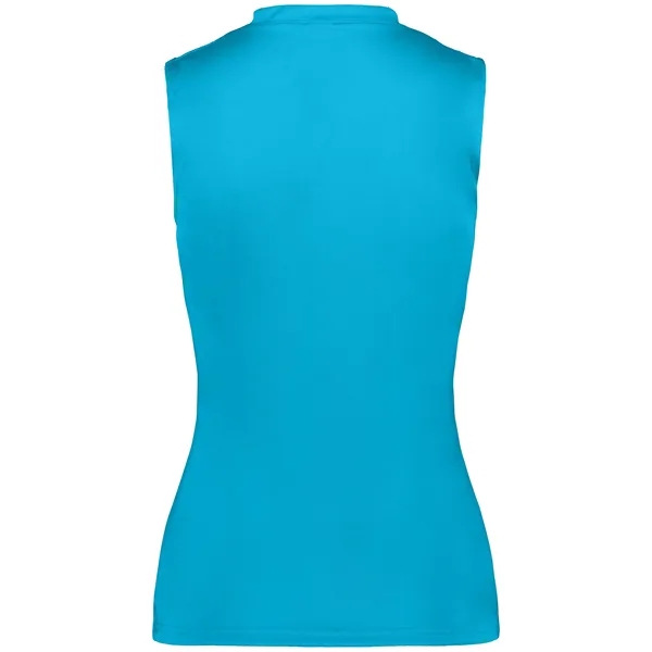Women's sleeveless tee with self-fabric collar , Contour silhouette, Double-needle hem.... from ASI 37461 Augusta Sportswear