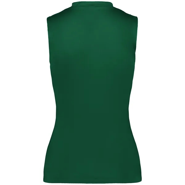 Women's sleeveless tee with self-fabric collar , Contour silhouette, Double-needle hem.... from ASI 37461 Augusta Sportswear