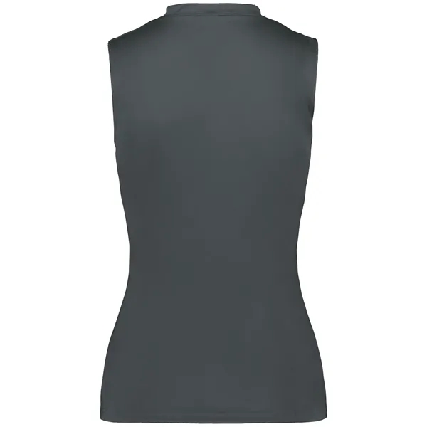 Women's sleeveless tee with self-fabric collar , Contour silhouette, Double-needle hem.... from ASI 37461 Augusta Sportswear