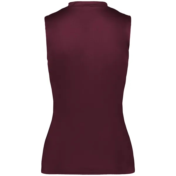Women's sleeveless tee with self-fabric collar , Contour silhouette, Double-needle hem.... from ASI 37461 Augusta Sportswear