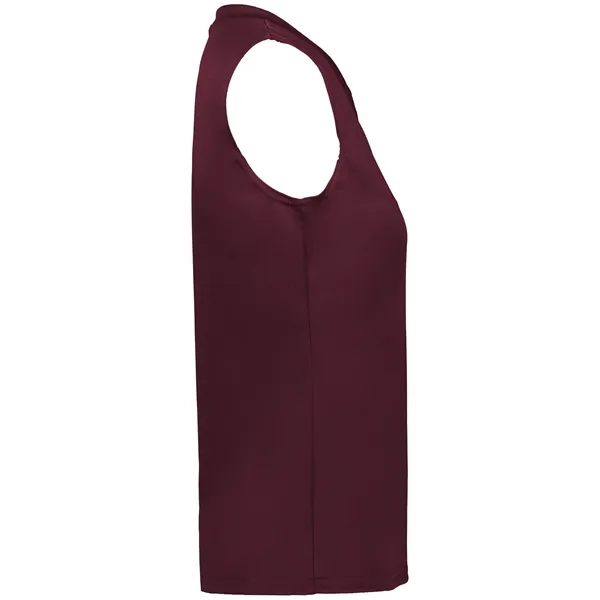 Women's sleeveless tee with self-fabric collar , Contour silhouette, Double-needle hem.... from ASI 37461 Augusta Sportswear