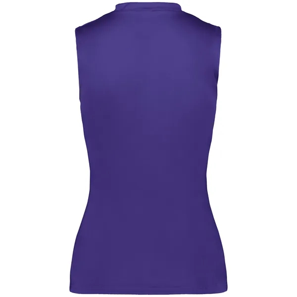 Women's sleeveless tee with self-fabric collar , Contour silhouette, Double-needle hem.... from ASI 37461 Augusta Sportswear