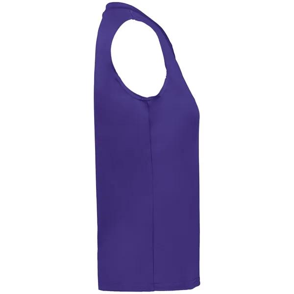 Women's sleeveless tee with self-fabric collar , Contour silhouette, Double-needle hem.... from ASI 37461 Augusta Sportswear