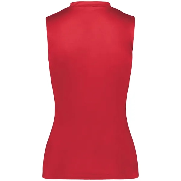 Women's sleeveless tee with self-fabric collar , Contour silhouette, Double-needle hem.... from ASI 37461 Augusta Sportswear