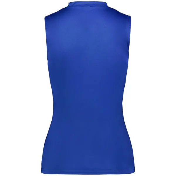 Women's sleeveless tee with self-fabric collar , Contour silhouette, Double-needle hem.... from ASI 37461 Augusta Sportswear