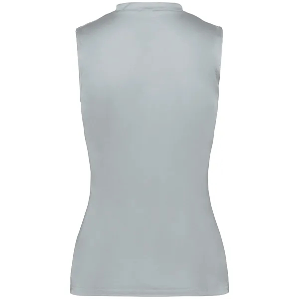 Women's sleeveless tee with self-fabric collar , Contour silhouette, Double-needle hem.... from ASI 37461 Augusta Sportswear
