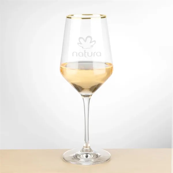 The Tucson Gold Rim Wine Glass features a sleek, contemporary silhouette... from ASI 84592 St Regis Group