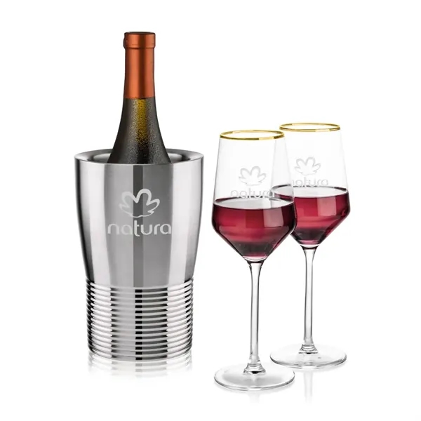 The Genoa Wine Cooler & Wine Glass Set brings a sleek,... from ASI 84592 St Regis Group