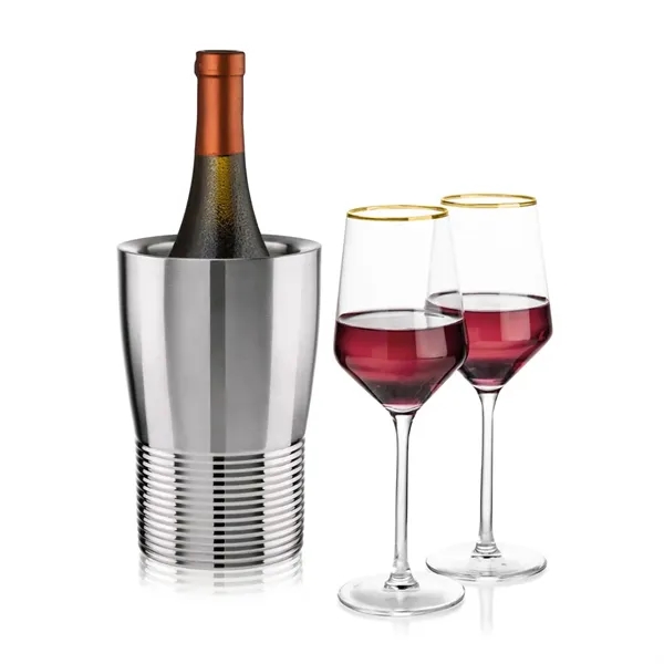 The Genoa Wine Cooler & Wine Glass Set brings a sleek,... from ASI 84592 St Regis Group