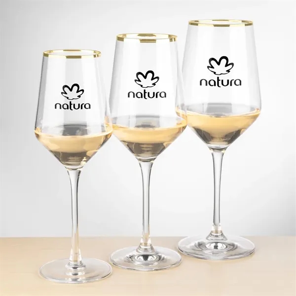 The Tucson Gold Rim Wine Glass features a sleek, contemporary silhouette... from ASI 84592 St Regis Group