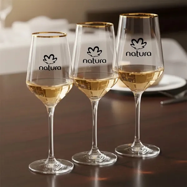 The Tucson Gold Rim Wine Glass features a sleek, contemporary silhouette... from ASI 84592 St Regis Group