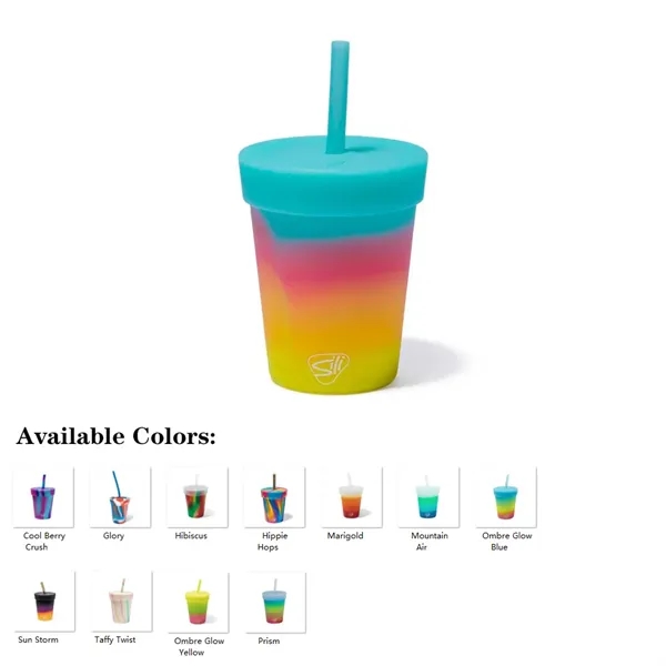 Silicone 8 oz kids tumbler with lid and straw. Custom imprint... from ASI 72657 Active Life Promo / Apres Ski Active Life