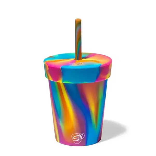 Silicone 8 oz kids tumbler with lid and straw. Custom imprint... from ASI 72657 Active Life Promo / Apres Ski Active Life