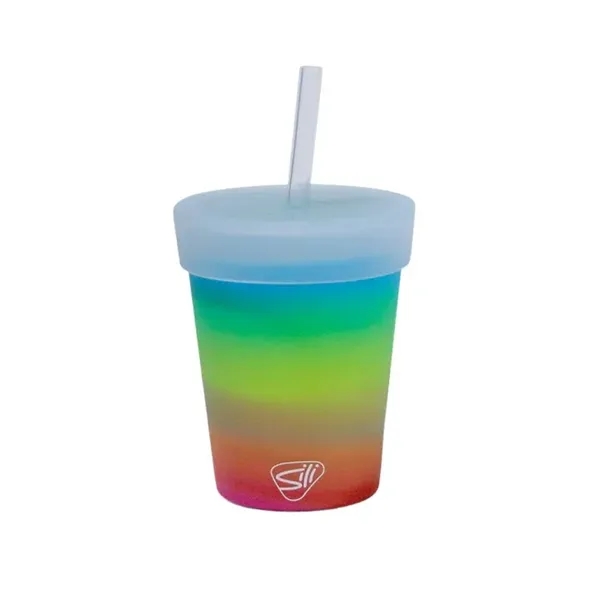 Silicone 8 oz kids tumbler with lid and straw. Custom imprint... from ASI 72657 Active Life Promo / Apres Ski Active Life
