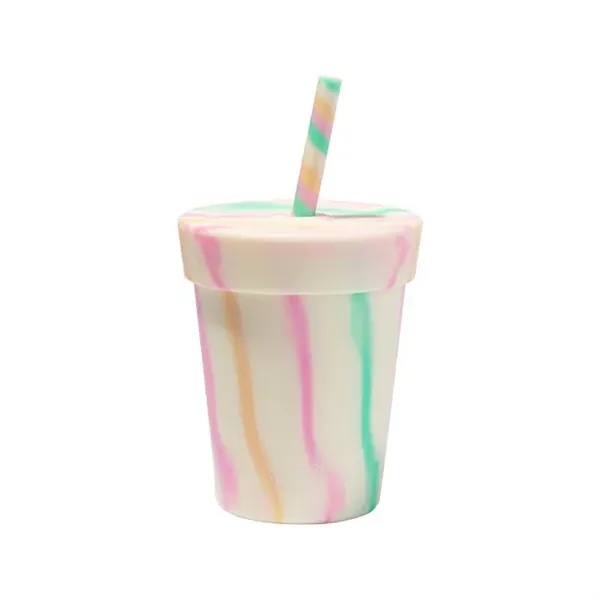 Silicone 8 oz kids tumbler with lid and straw. Custom imprint... from ASI 72657 Active Life Promo / Apres Ski Active Life