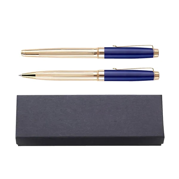 Included in this set are one twist-action ballpoint pen, one rollerball... from ASI 41511 Brainchild USA Inc / BrainChild Gift Club