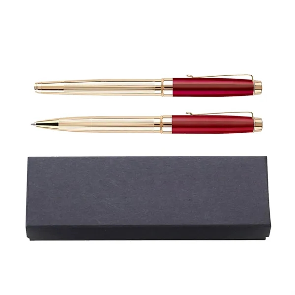 Included in this set are one twist-action ballpoint pen, one rollerball... from ASI 41511 Brainchild USA Inc / BrainChild Gift Club