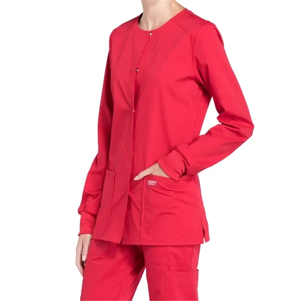 Cherokee WW Professionals Women's Snap Front Warm-up Jacket... from ASI 86018 Scrub Authority / Uniform Stores