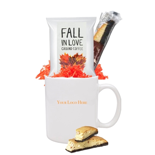 Coffee or Cocoa Fall Gift Mug wrapped and tied with a... from ASI 89971 Stuff A Mug
