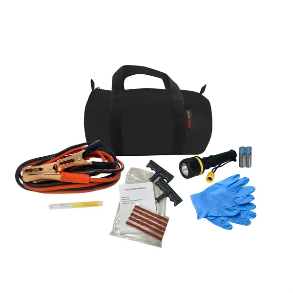Booster Cables, LED flashlight, Tire Repair reamer with 5 plugs, emergency... from ASI 63698 Justin Case®