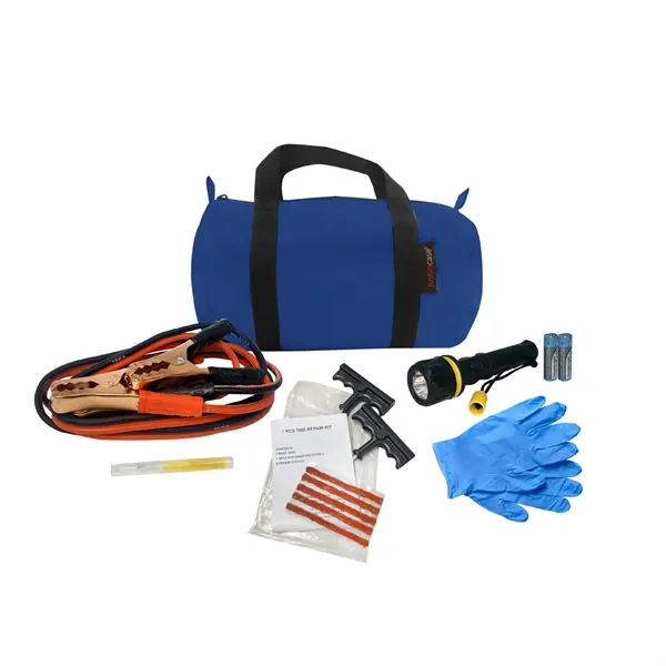 Booster Cables, LED flashlight, Tire Repair reamer with 5 plugs, emergency... from ASI 63698 Justin Case®