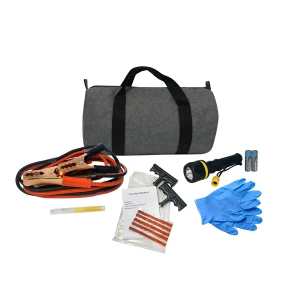 Booster Cables, LED flashlight, Tire Repair reamer with 5 plugs, emergency... from ASI 63698 Justin Case®