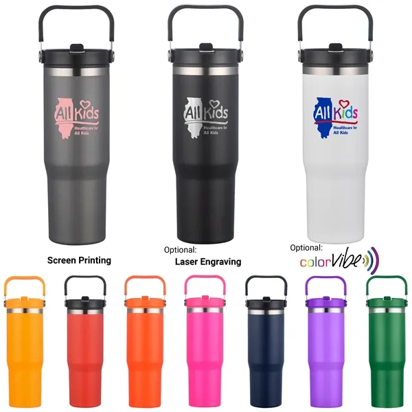30 oz capacity, double wall copper lined vacuum insulation, stainless steel... from ASI 99030 Zipline