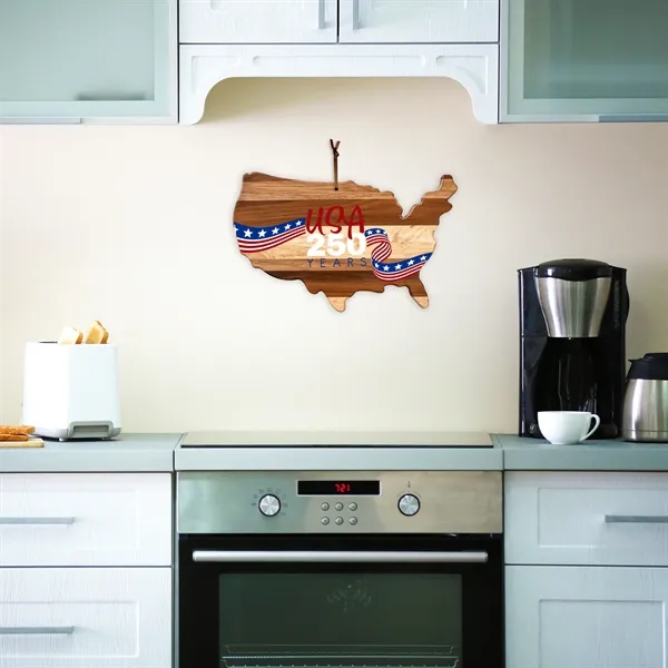 Rock & branch® shiplap series USA shaped wood serving and cutting... from ASI 91565 Totally Bamboo