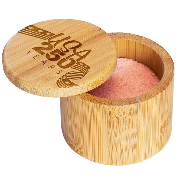 Round bamboo salt box.... from ASI 91565 Totally Bamboo