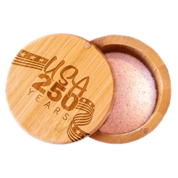 Round bamboo salt box.... from ASI 91565 Totally Bamboo