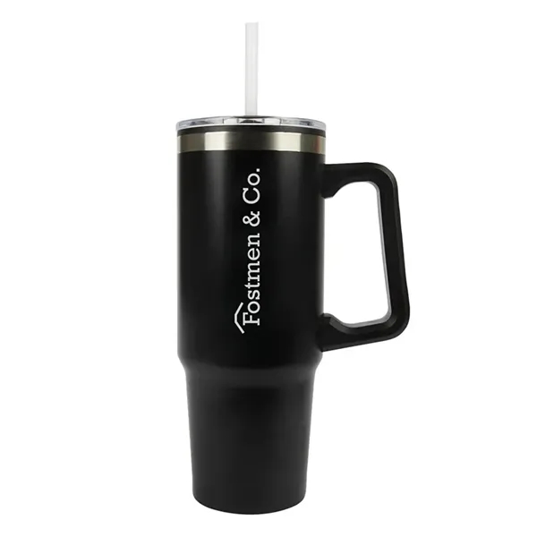 Item #KM8518 Rhea 30 oz. Steel/ 100% Recycled PP Liner Travel Mug