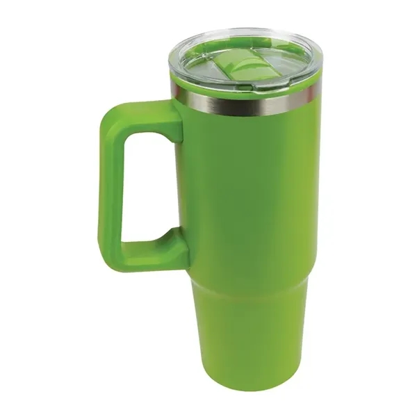 Item #KM8518 Rhea 30 oz. Steel/ 100% Recycled PP Liner Travel Mug