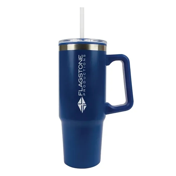 Item #KM8518 Rhea 30 oz. Steel/ 100% Recycled PP Liner Travel Mug