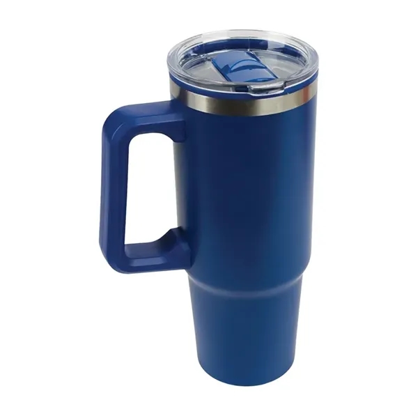 Item #KM8518 Rhea 30 oz. Steel/ 100% Recycled PP Liner Travel Mug