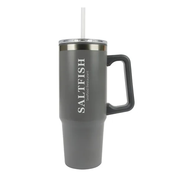Item #KM8518 Rhea 30 oz. Steel/ 100% Recycled PP Liner Travel Mug