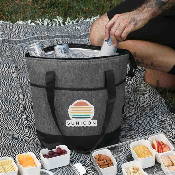 Picnic set with blanket, cooler bag, and portable snack tray.... from ASI 61966 HPG / Beacon Promotions