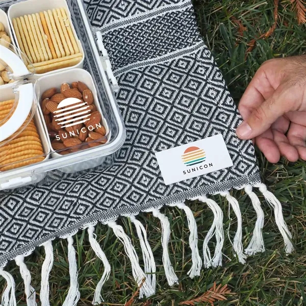 Picnic set with blanket, cooler bag, and portable snack tray.... from ASI 61966 HPG / Beacon Promotions