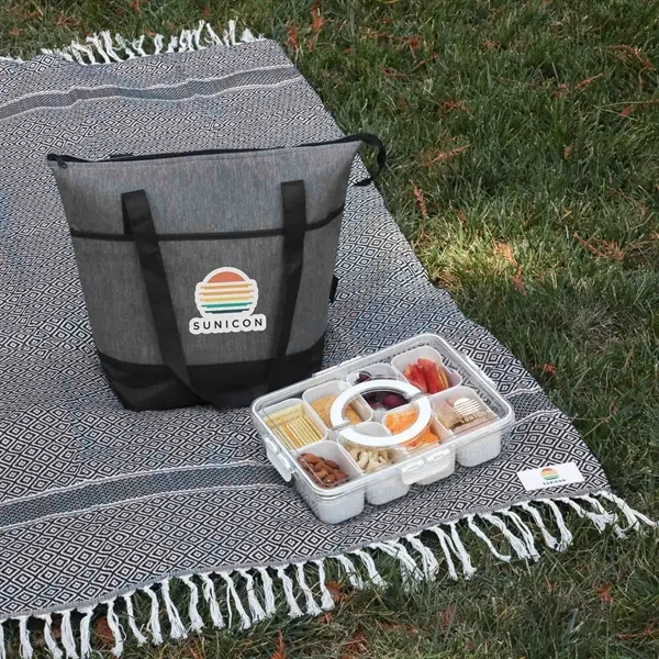 Picnic set with blanket, cooler bag, and portable snack tray.... from ASI 61966 HPG / Beacon Promotions