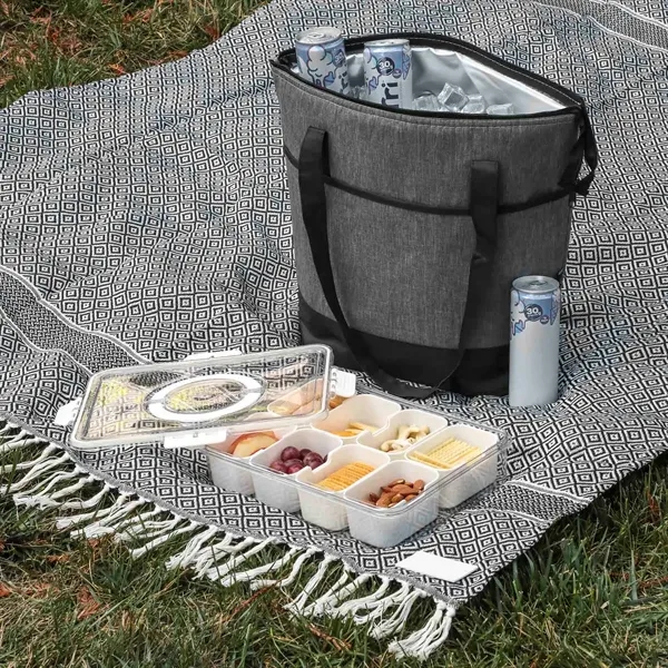 Picnic set with blanket, cooler bag, and portable snack tray.... from ASI 61966 HPG / Beacon Promotions