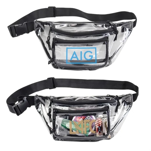 Clear vinyl pvc fanny  pack with three zipper with 1... from ASI 37218 Athena Promo (tm)