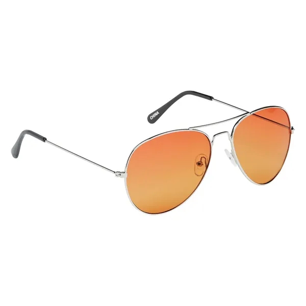 Aviator sunglasses with ocean gradient lenses featuring UV400 protection.... from ASI 61125 Hit Promotional Products / Hit®