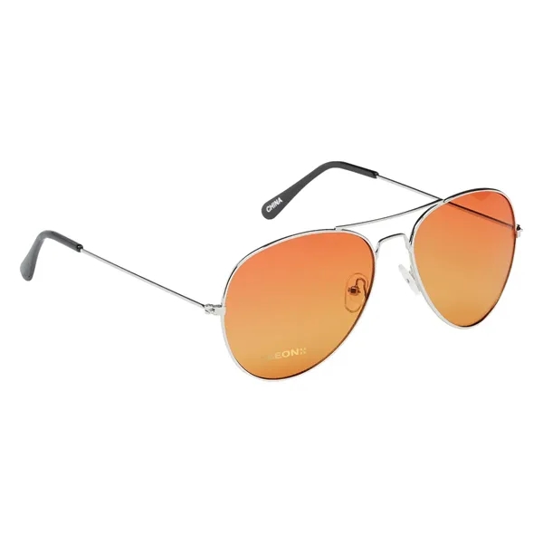 Aviator sunglasses with ocean gradient lenses featuring UV400 protection.... from ASI 61125 Hit Promotional Products / Hit®