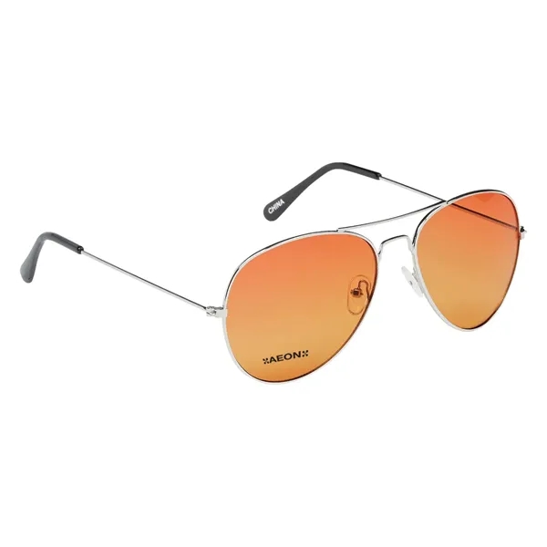 Aviator sunglasses with ocean gradient lenses featuring UV400 protection.... from ASI 61125 Hit Promotional Products / Hit®