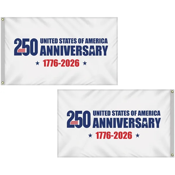 3' x 5' Double Sided White America 250 Anniversary Flag... from ASI 80228 Quinn