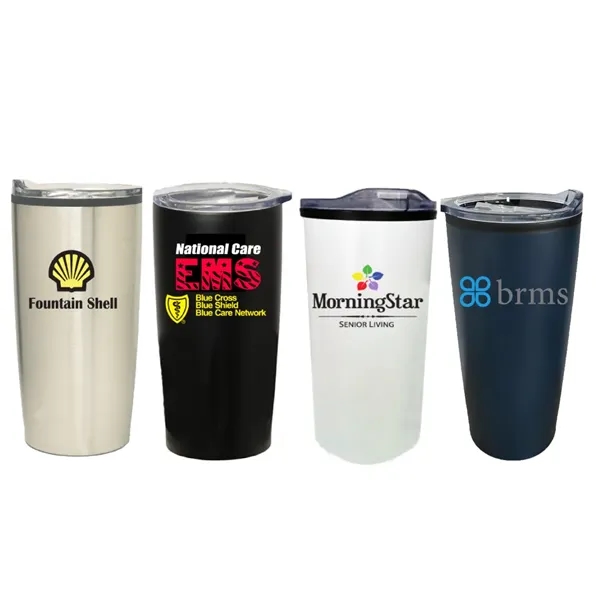Double wall stainless steel tumbler with transparent slide lid, 20 oz.... from ASI 36988 Artek USA Inc / Artek™