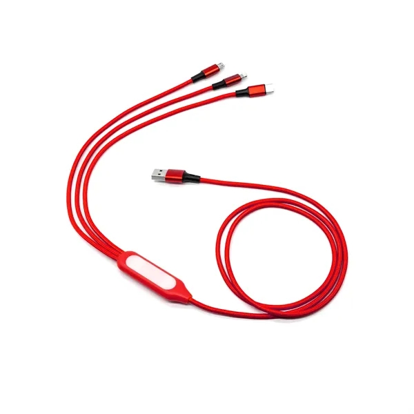 3-in-1 LED charging cable plus laser engraving on 1 location plus... from ASI 37218 Athena Promo (tm)